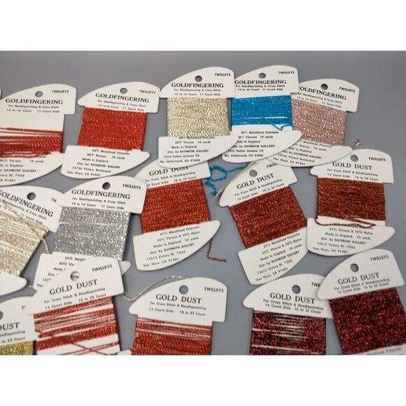 26x Rainbow Gallery Thread Lot Gold Dust Fingerling Tiara Needlepoint Thread - Picture 5 of 8